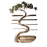 Vaelrith Sculpted Solid Wood Tree Bookshelf with Drawers Natural Oak - Timberustic Tree Bookshelf