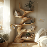 Vaelrune Sculpted Solid Wood Tree Bookshelf - Timberustic Tree Bookshelf