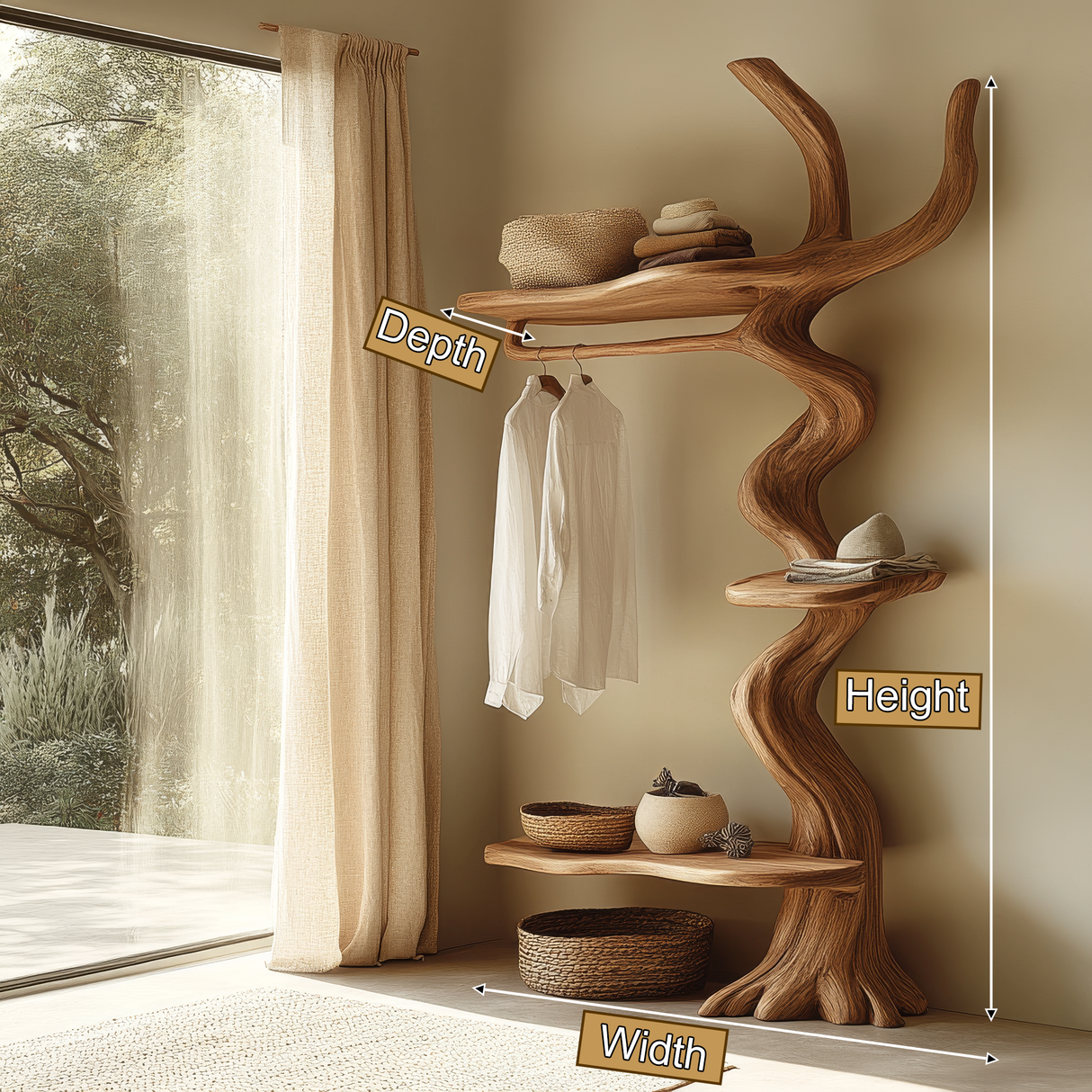 Vaelthorn Handcrafted Solid Wood Entryway Organizer - Timberustic Entryway Organizer