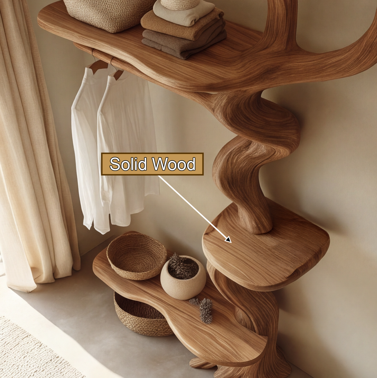 Vaelthorn Handcrafted Solid Wood Entryway Organizer - Timberustic Entryway Organizer