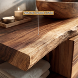 Vaelthorn Live Edge Solid Wood Floating Bathroom Vanity With Drawers - Timberustic Floating Bathroom Vanity With Drawers