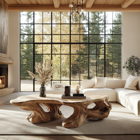 Vaelthorn Sculpted Solid Wood Coffee Table SPA256789 - Timberustic Coffee Table