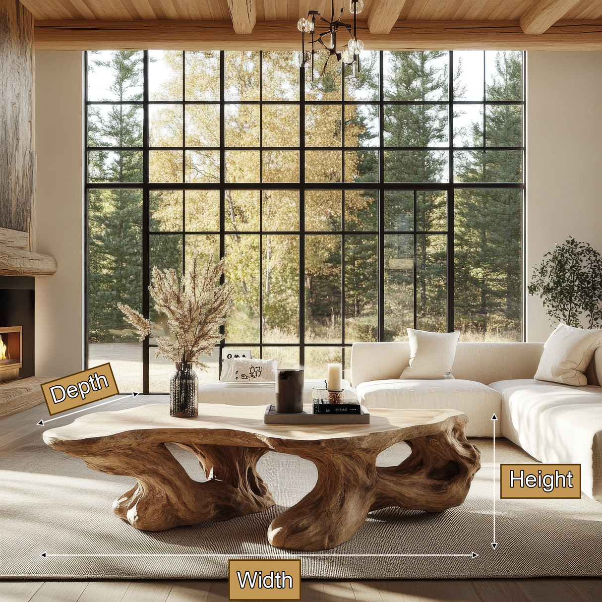 Vaelthorn Sculpted Solid Wood Coffee Table SPA256789 - Timberustic Coffee Table