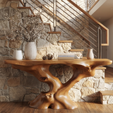 Vaelthorn Sculpted Solid Wood Console Table Brown - Timberustic Console Table