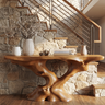 Vaelthorn Sculpted Solid Wood Console Table Brown - Timberustic Console Table