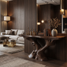 Vaelthorn Sculpted Solid Wood Console Table Dark Walnut - Timberustic Console Table