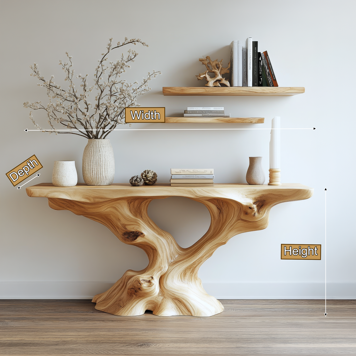 Vaelthorn Sculpted Solid Wood Console Table - Timberustic Console Table