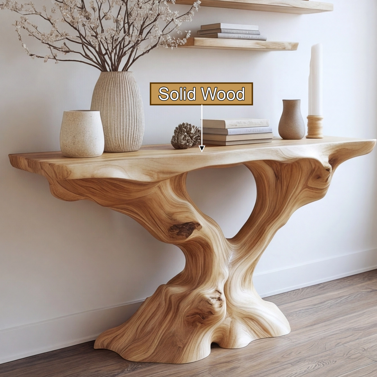 Vaelthorn Sculpted Solid Wood Console Table - Timberustic Console Table