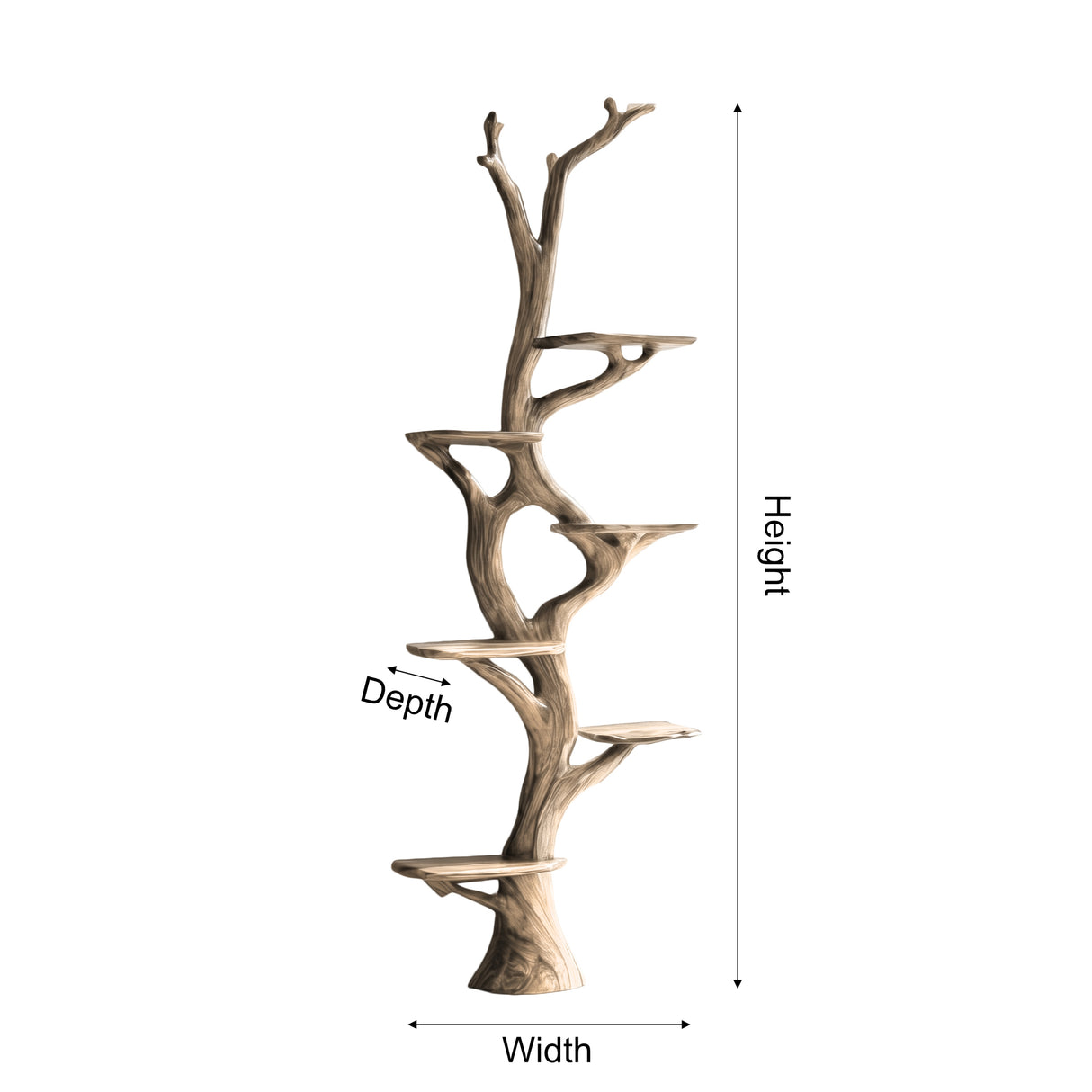 Vaelthorn Sculpted Solid Wood Tree Bookshelf - Timberustic Tree Bookshelf