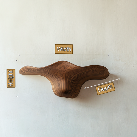 Vaelthorn Solid Wood Sculpted Mushroom Floating Shelf SPA210102 - Timberustic Floating Shelf