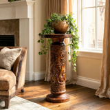 Valceryn Handcrafted Solid Wood Pedestal Stand - Timberustic Pedestal Stand