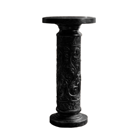Valceryn Handcrafted Solid Wood Pedestal Stand Black - Timberustic Pedestal Stand