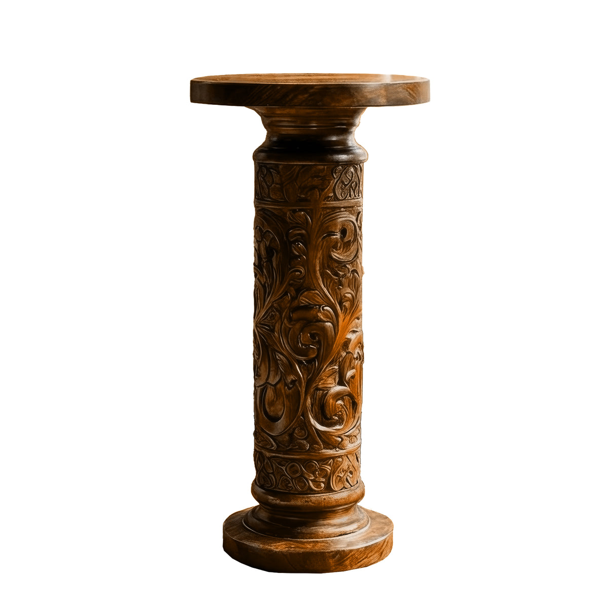 Valceryn Handcrafted Solid Wood Pedestal Stand Brown - Timberustic Pedestal Stand