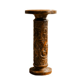 Valceryn Handcrafted Solid Wood Pedestal Stand Brown - Timberustic Pedestal Stand