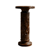 Valceryn Handcrafted Solid Wood Pedestal Stand Dark Walnut - Timberustic Pedestal Stand