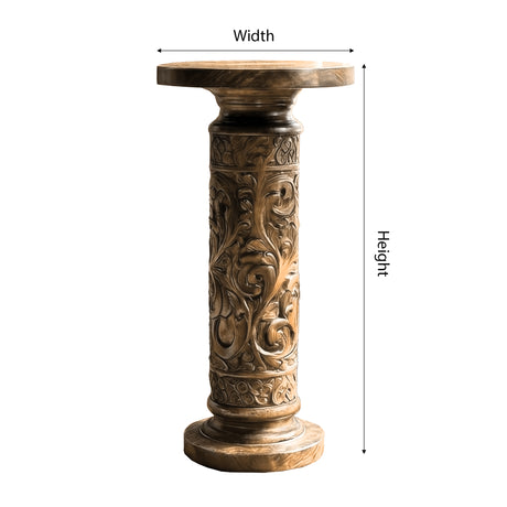 Valceryn Handcrafted Solid Wood Pedestal Stand - Timberustic Pedestal Stand