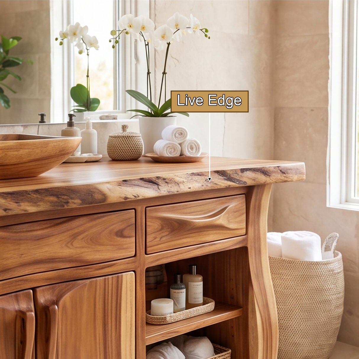 Valdoren Handcrafted Solid Wood Freestanding Bathroom Vanity with Drawers - Timberustic Freestanding Bathroom Vanity with Drawers