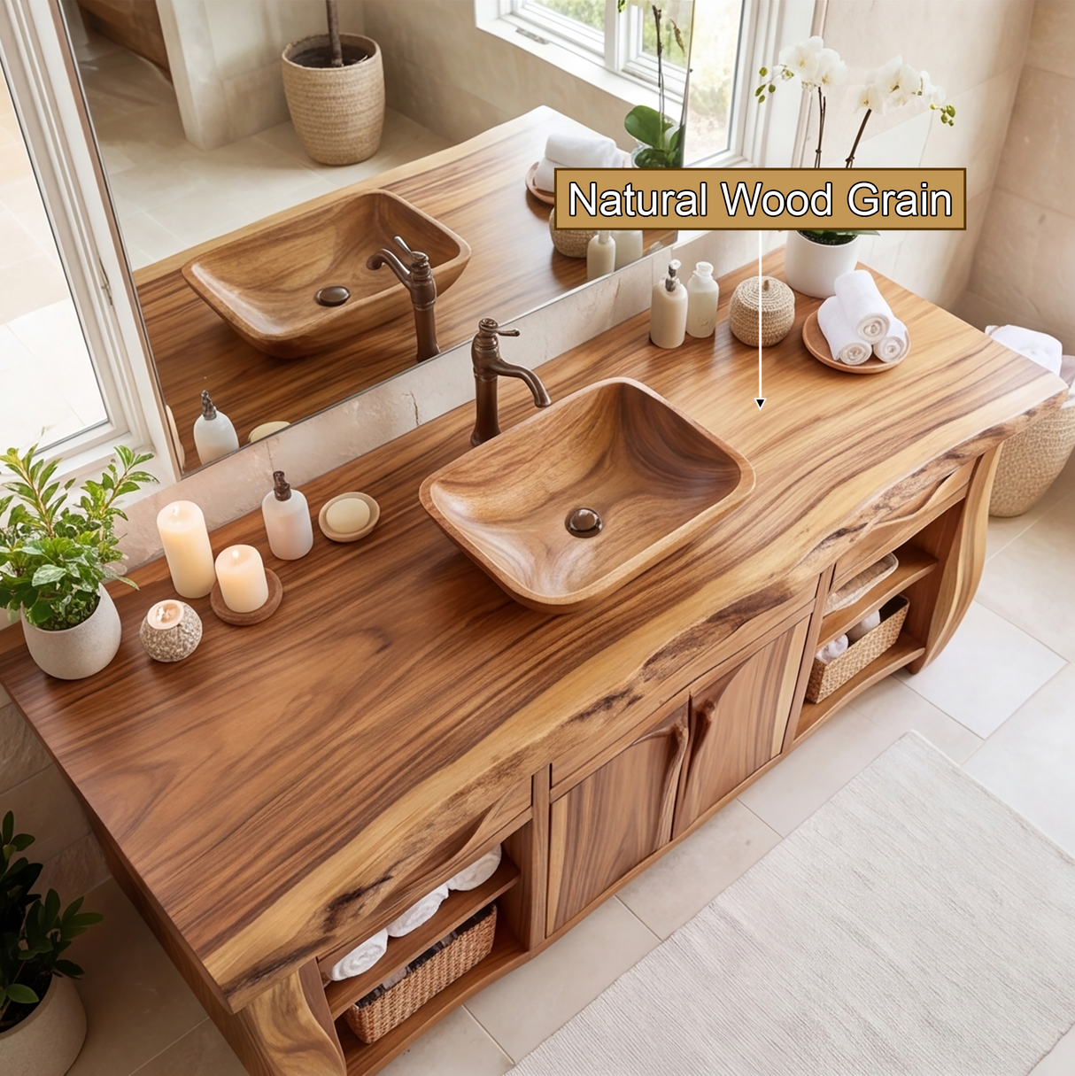 Valdoren Handcrafted Solid Wood Freestanding Bathroom Vanity with Drawers - Timberustic Freestanding Bathroom Vanity with Drawers