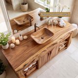 Valdoren Handcrafted Solid Wood Freestanding Bathroom Vanity with Drawers - Timberustic Freestanding Bathroom Vanity with Drawers