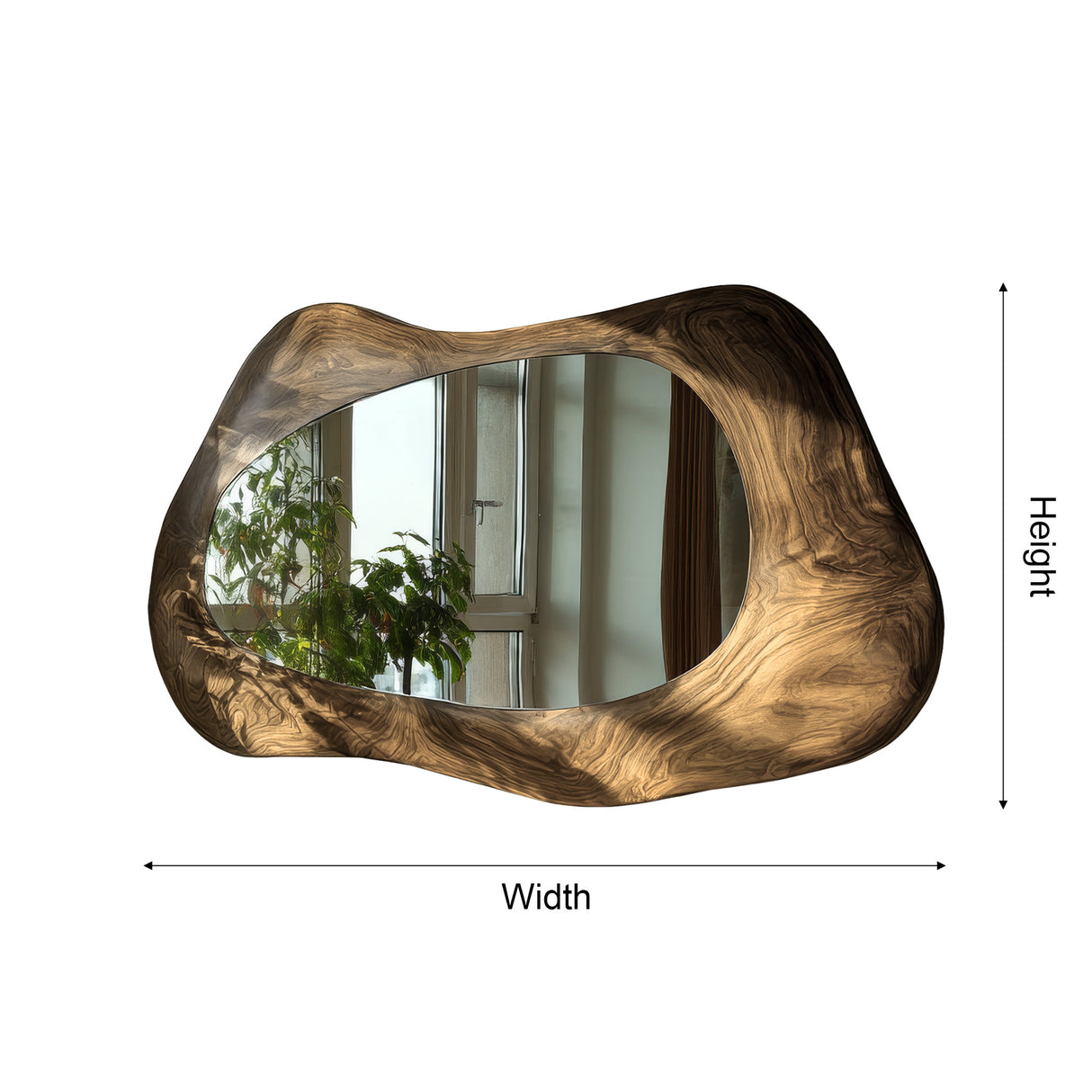 Valdoren Live Edge Solid Wood Mirror