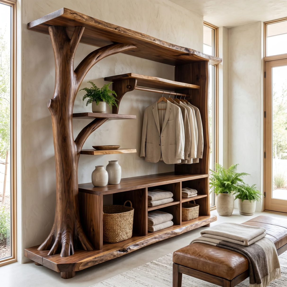 Valdorin Handcrafted Solid Wood Entryway Organizer - Timberustic Entryway Organizer
