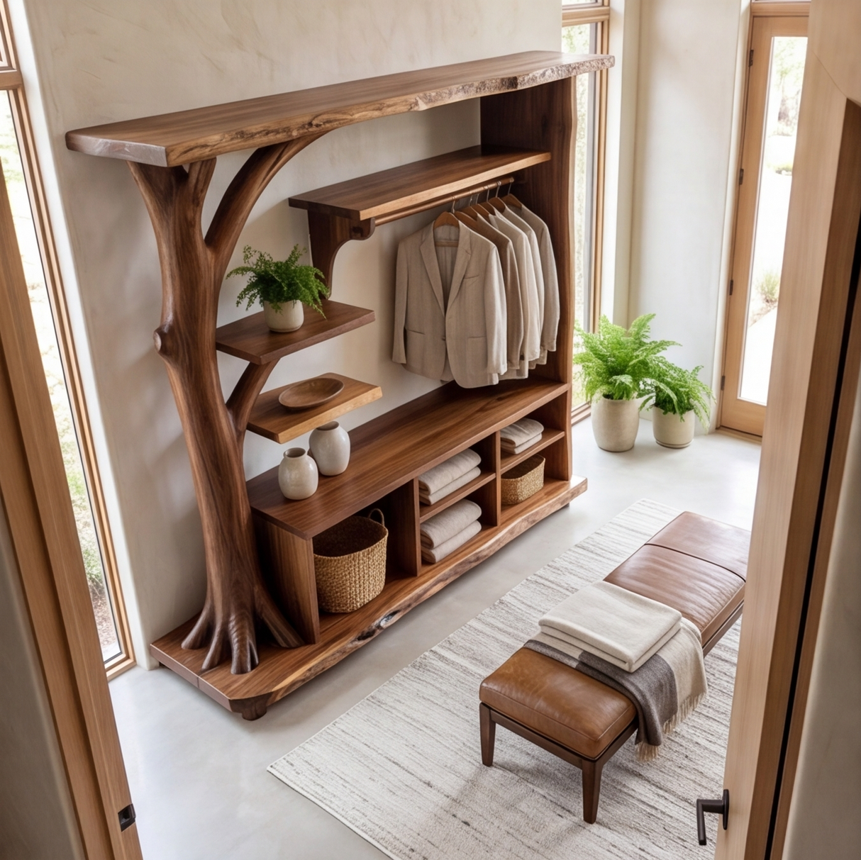 Valdorin Handcrafted Solid Wood Entryway Organizer - Timberustic Entryway Organizer