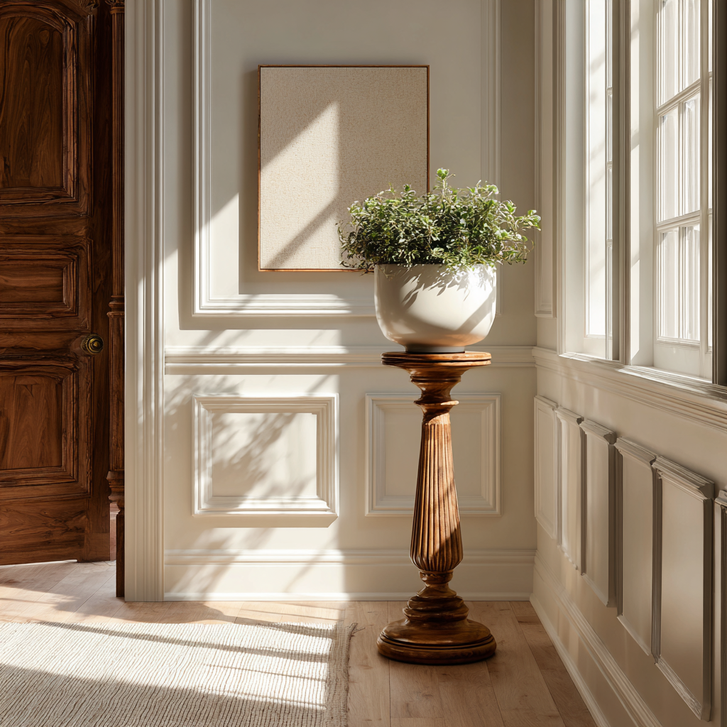 Valdorin Handcrafted Solid Wood Pedestal Stand - Timberustic Pedestal Stand