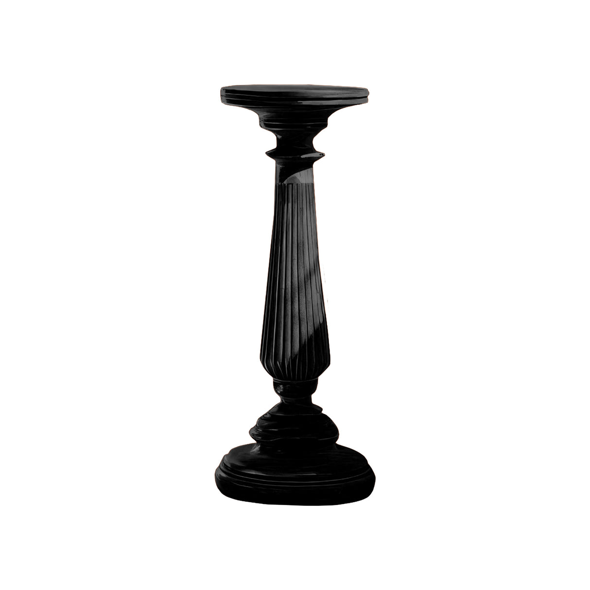 Valdorin Handcrafted Solid Wood Pedestal Stand Black - Timberustic Pedestal Stand