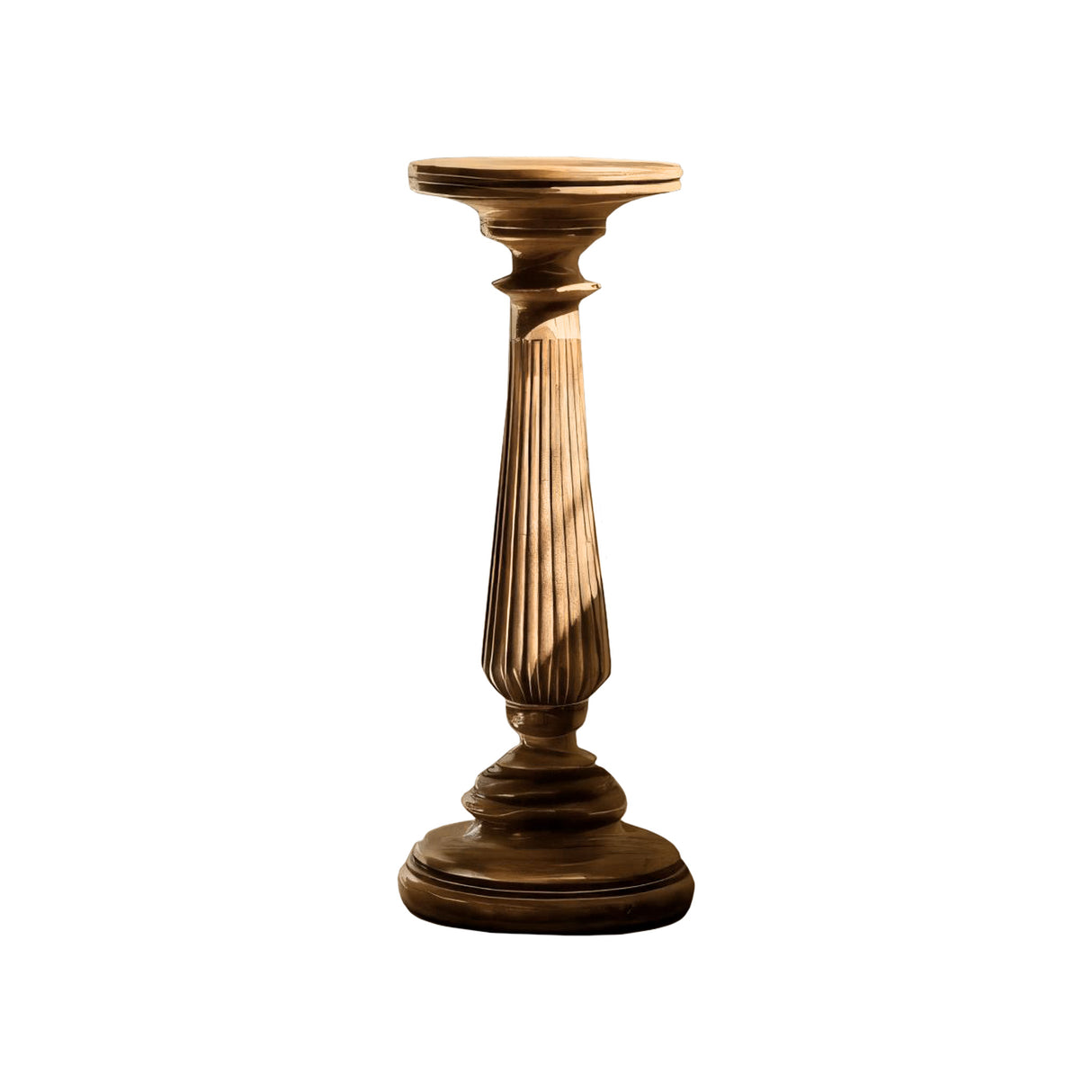 Valdorin Handcrafted Solid Wood Pedestal Stand Natural Oak - Timberustic Pedestal Stand