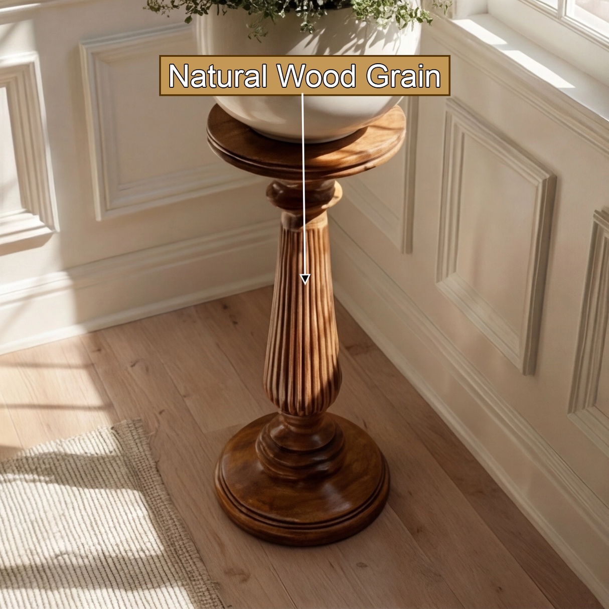 Valdorin Handcrafted Solid Wood Pedestal Stand - Timberustic Pedestal Stand