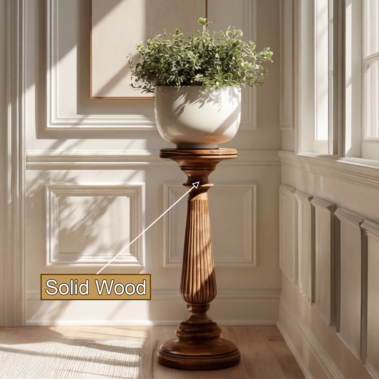 Valdorin Handcrafted Solid Wood Pedestal Stand - Timberustic Pedestal Stand