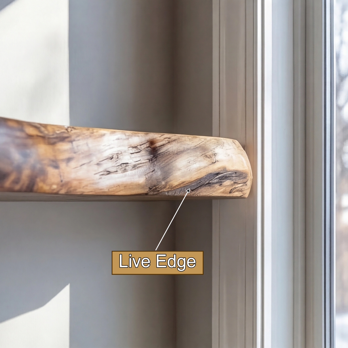 Valdren Live Edge Solid Wood Floating Shelf SPA963025 - Timberustic Floating Shelf