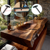 Valdren Sculpted Live Edge Solid Wood Floating Bathroom Vanity with Integrated Sink SPA354346 - Timberustic Floating Bathroom Vanity with Integrated Sink