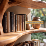 Valebloom Handcrafted Sculpted Solid Wood Tree Bookshelf with Drawer SPA914921