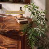 Valebrook Handcrafted Live Edge Solid Wood Floating Bathroom Vanity with Drawers SPA029384