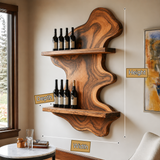 Valebrook Live Edge Handcrafted Floating Wine Shelf SPA924190 - Timberustic Floating Wine Shelf