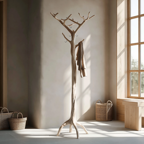 Valecroft Sculpted Solid Wood Tree Coat Rack - Timberustic Tree Coat Rack