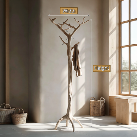 Valecroft Sculpted Solid Wood Tree Coat Rack - Timberustic Tree Coat Rack