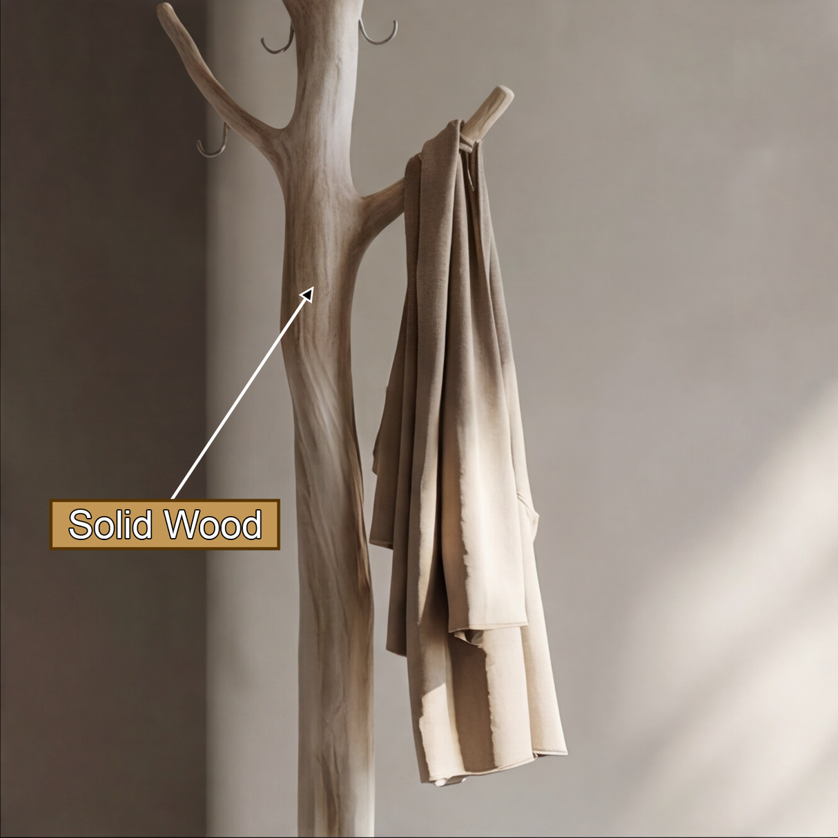 Valecroft Sculpted Solid Wood Tree Coat Rack - Timberustic Tree Coat Rack
