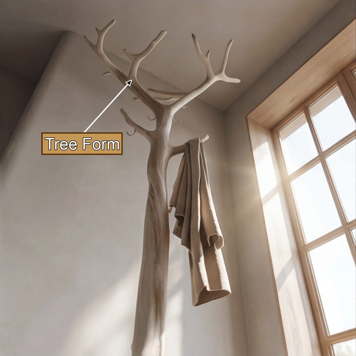 Valecroft Sculpted Solid Wood Tree Coat Rack - Timberustic Tree Coat Rack