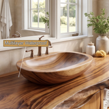 Valemere Live Edge Solid Wood Freestanding Bathroom Vanity with Drawers