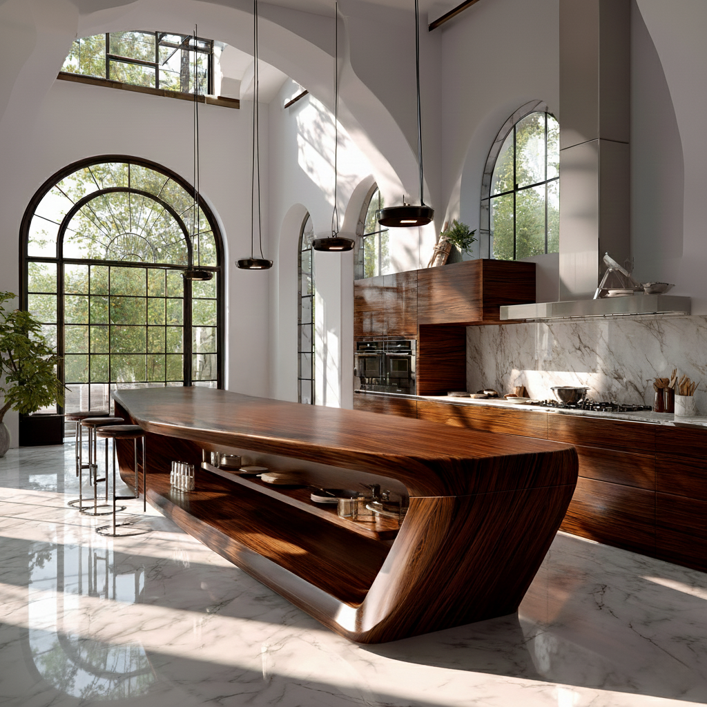 Valen Crest Solid Wood Kitchen Island