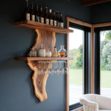 Valencrest Live Edge Solid Wood Floating Wine Shelf SPA024312