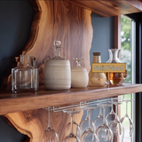 Valencrest Live Edge Solid Wood Floating Wine Shelf SPA024312