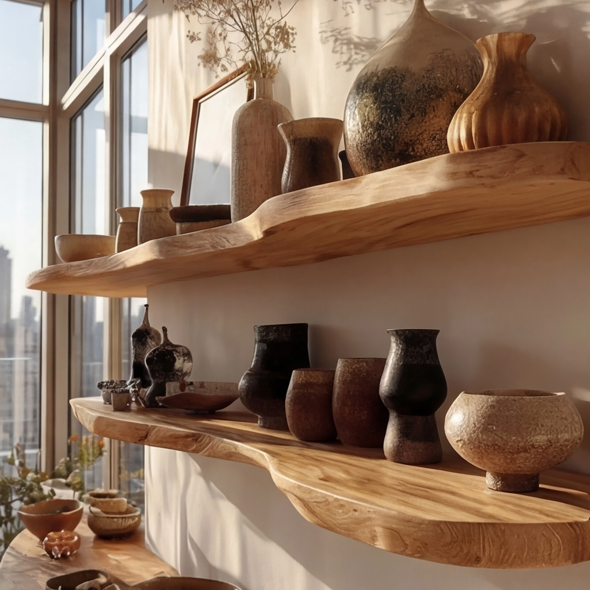 Valenor Live Edge Solid Wood Floating Shelf SPA245642 - Timberustic Floating Shelf