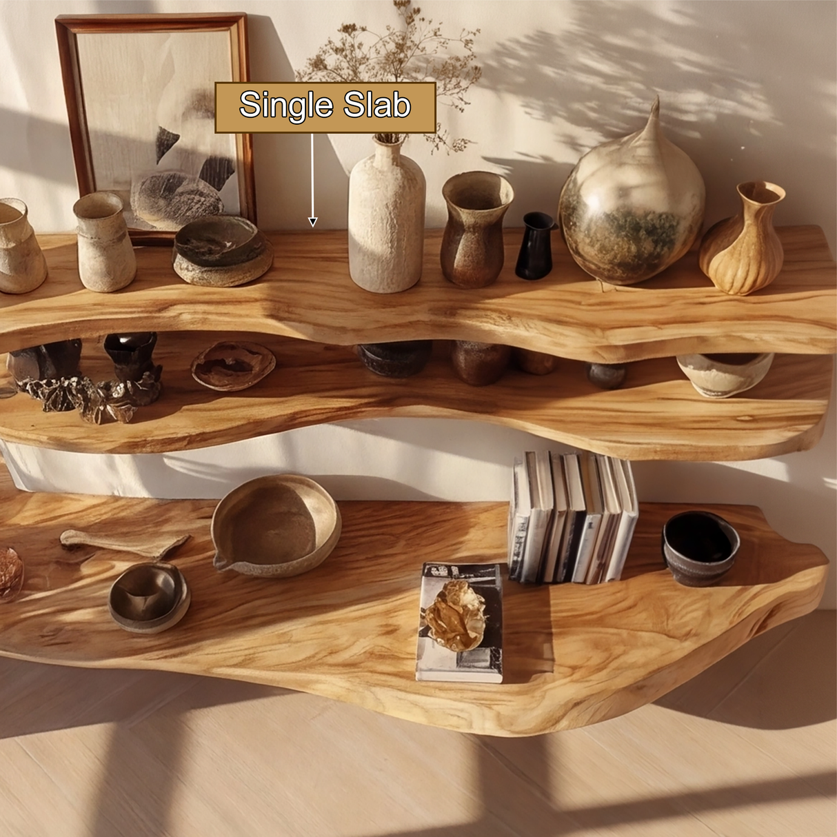Valenor Live Edge Solid Wood Floating Shelf SPA245642 - Timberustic Floating Shelf