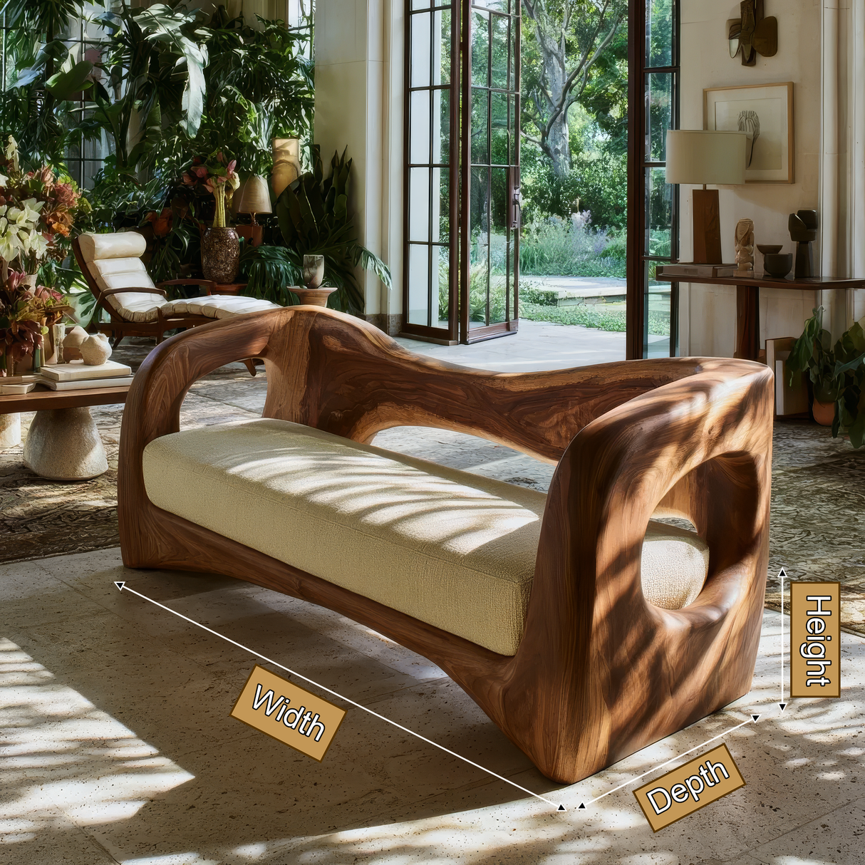 Valenor Sculpted Solid Wood Sofa - Timberustic Sofa