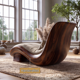 Valenridge Handcrafted Sculpted Solid Wood Chaise Lounge - Timberustic Chaise Lounge