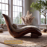 Valenridge Handcrafted Sculpted Solid Wood Chaise Lounge - Timberustic Chaise Lounge