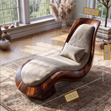 Valenridge Handcrafted Sculpted Solid Wood Chaise Lounge - Timberustic Chaise Lounge